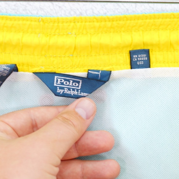 Polo Ralph Lauren Teal Lined Swim Trunks Large Mid Rise 38 / 5.5 Drawstring - Picture 5 of 7